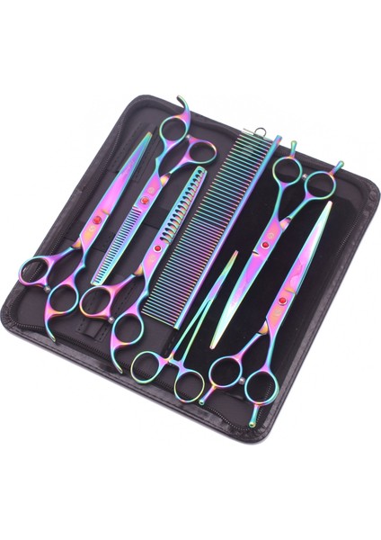 Z3002-JIN-U4 Köpek Makas Seti Mor Ejderha 7 ''japon Paslanmaz Düz Makaslar Inceltme Makası Chunker Makas Pet Kavisli Makas Z3002 (Yurt Dışından) modelleri