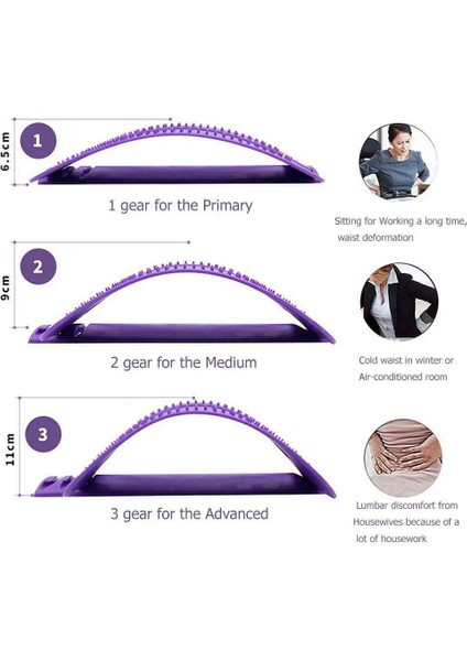 W2 Mor Sırt Masajı Sedye Ekipmanları Massageador Sihirli Destek Streç Fitness Gevşeme Omurga Ağrısı Bel Rölyef Sırt Sedye (Yurt Dışından) fırsatları