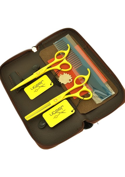 A0036D-01-55 5.5 "profesyonel Kuaför Saç Makası Japonya 440C Kuaförlük Kesme Makas Salon Inceltme Makası Berber Jilet A0072D (Yurt Dışından)