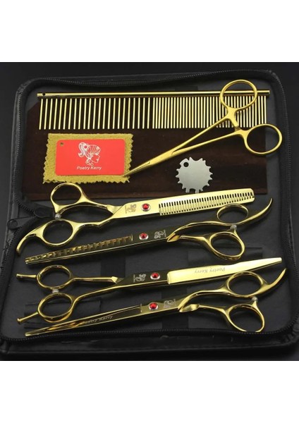 Kesme Makası Profesyonel Pet Makas Düz ve Inceltme ve Kavisli Makas 4 Adet Set + Köpek Bakımı Için Tarak Köpekler Makaslar Saç Kesici 7.0 Inç (Yurt Dışından) modelleri