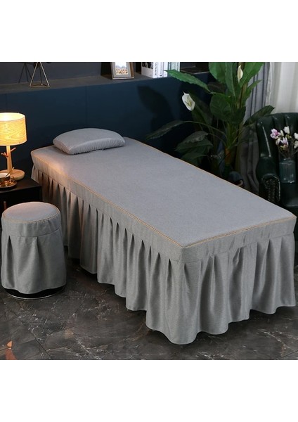 Yatak Etek Gri Kare 190X70 cm Kozmetik Pamuk ve Keten Yatak Örtüsü Çarşaf Lüks Madencilik Kulak Masaj Yatağı Salon Tek Kapak (Yurt Dışından)