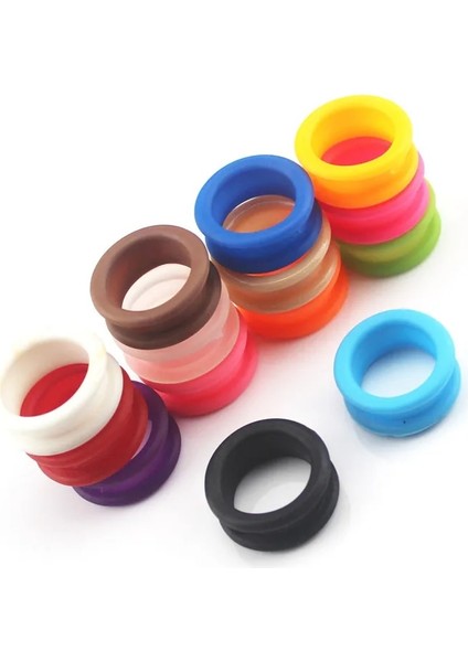 Gök Mavisi 10 Adet Profesyonel Mat Silika Jel Saç Makas Halkası Kesme Berber Döngü Makas Daire Makası Halka Kuaför Makas Halkaları (Yurt Dışından)