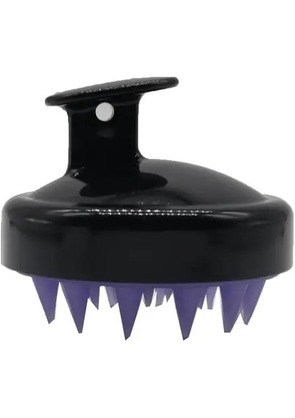 Siyah El Silikon Saç Derisi Şampuan Masaj Fırçası Yıkama Duş Saç Masaj Temiz Fırça Banyo Duş Saç Temizleme Fırçası Tarak (Yurt Dışından)
