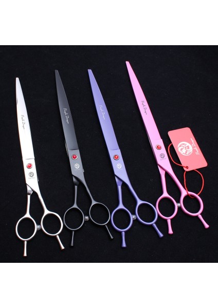 Z4005 Hei C 8y 9" 24CM Japonya 440C Mor Ejderha Makası Köpekler Için Büyük Boy Makas Düz Kesme Makası Pro Evcil Hayvan Saç Makası Çanta Ekle Z4005 (Yurt Dışından)