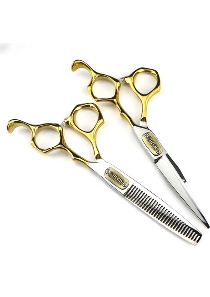 Set 6.0 Inç Altın Saplı Profesyonel Berber Makası Düz Kesim Ince Kesim 440C Profesyonel Salon (Yurt Dışından) fiyatları