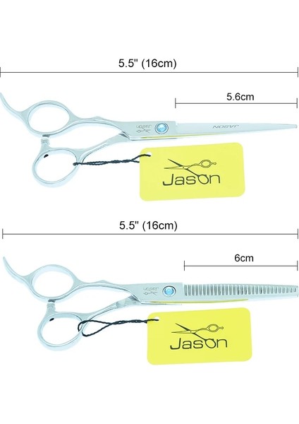 A0045D-05-60 Jason 5.5/6 Inç Sol El Salon Saç Kesme Inceltme Makas Profesyonel Kuaförlük Makaslar Berber Şekillendirici Araçları A0045D (Yurt Dışından) modelleri