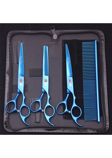 Z3003-ZI-D4 Mor Ejderha Pet Makas 7 ''paslanmaz Köpek Bakım Makas Seti Düz Makas Inceltme Makası Chunker Kavisli Makas Z3003 (Yurt Dışından) modelleri