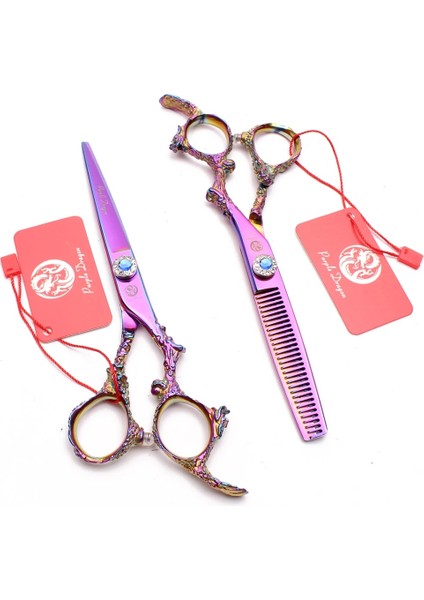 Z9005-B Hei C 5.5n 5.5 "16 cm Titanyum Mor Ejderha Profesyonel Kuaför Makası Inceltme Makası Kesme Makası Salon Saç Makası Z9005 (Yurt Dışından) fırsatları