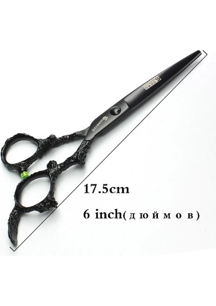 6 Inç Inceltme Sharonds 6/7/8/9 Inç Gümüş Siyah Ejderha Kolu Salon Kuaförlük Makas Yüksek Kalite 440C Çelik Profesyonel Saç Makası (Yurt Dışından) fırsatları