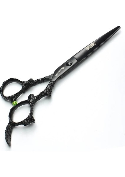 6 Inç Kesme Sharonds 6/7/8 Gümüş Siyah Ejderha Kolu Kuaför Kuaförlük Makas Yüksek Kalite 440C Çelik Profesyonel Kesme Makası (Yurt Dışından)