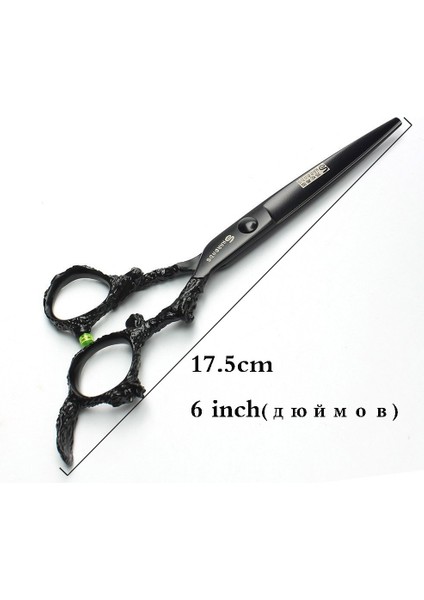 6 Inç Kesme Sharonds 6/7/8 Gümüş Siyah Ejderha Kolu Kuaför Kuaförlük Makas Yüksek Kalite 440C Çelik Profesyonel Kesme Makası (Yurt Dışından) fırsatları