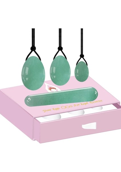Kutulu Delinmiş Set Yeşil Aventurin Yoni Yumurta Kege Topu 100% Doğal Yeşim Yumurta Kadın Kegel Egzersiz Delinmiş ve Delinmemiş Kadınsı Hijyen Topları (Yurt Dışından)