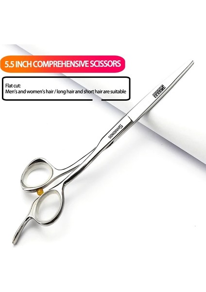 6 Inç Inceltme 5,5-6-6,5 Inç Düz Kaküllü ve Ince Dişli Saç Kesme Makinesi, Dikişsiz Kuaför, Üst Düzey Profesyonel Kuaför Makası (Yurt Dışından)