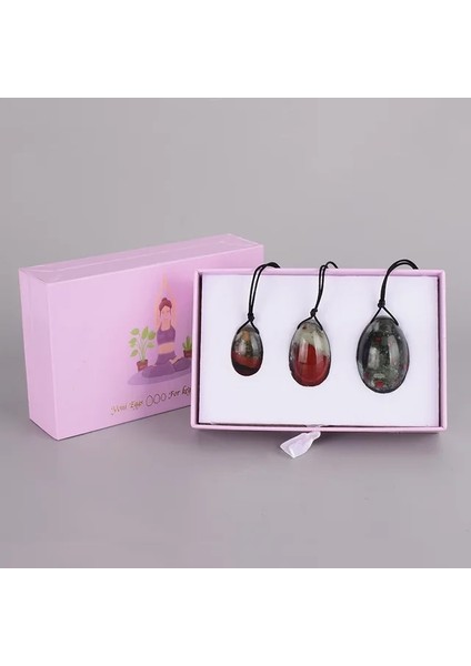 Kutu ile 3 Yumurta 3 Adet/takım Doğal Malzeme Yoni Yumurta Kadın Kegel Egzersiz Yeşim Yumurta Vajinal Kas Sıkma Kegel Yumurta Hijyen Bakımı Ben Wa Topu (Yurt Dışından)
