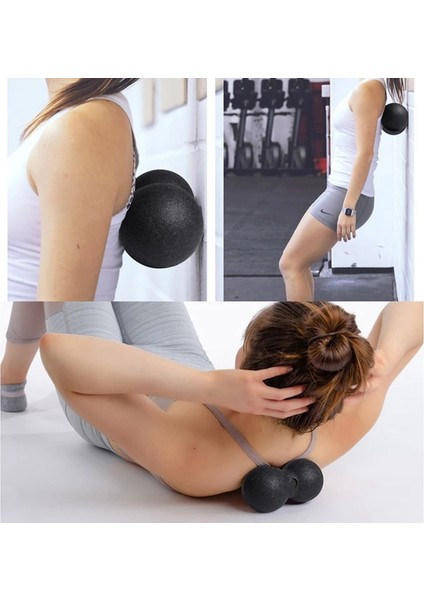 M043-DOUBLE 24CM Mini Epp Fitness Topu Çift Lakros Masaj Topu Hareketlilik Fıstık Topu Kendini Miyofasyal Serbest Bırakma Derin Doku Yoga (Yurt Dışından) indirimleri