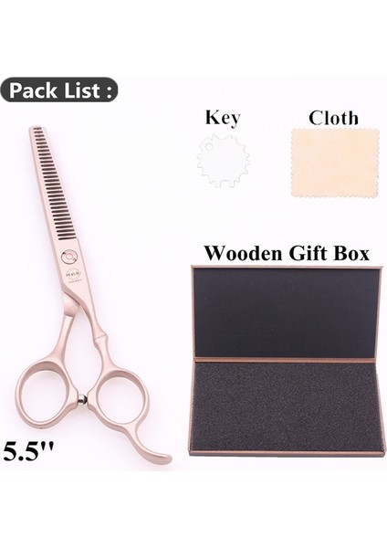 A9030 Jin T 55H Kuaförlük Makas 5.5 "aqıabı Gül Altın 440C Kesme Makas Inceltme Makası Profesyonel Saç Makası Berber Makası A9030 (Yurt Dışından)