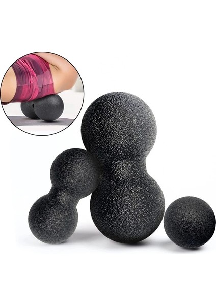 M043-ÇIFT 16 cm Mini Epp Fitness Topu Çift Lakros Masaj Topu Hareketlilik Fıstık Topu Kendini Miyofasyal Serbest Bırakma Derin Doku Yoga (Yurt Dışından)