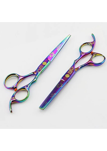 5.5 Inç Inceltme Profesyonel Japonya 440C 5.5 6 ''mor Kiraz Saç Makas Saç Kesimi Inceltme Berber Makas Kesme Makası Kuaför Makası (Yurt Dışından) fiyatları