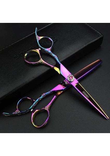 6 Inç Kesme Sharonds Japonya 440C Profesyonel Kuaförlük Sol El Makası 6 Inç Mor Salon Berber Dükkanı Inceltme Makas Seti (Yurt Dışından) fiyatları