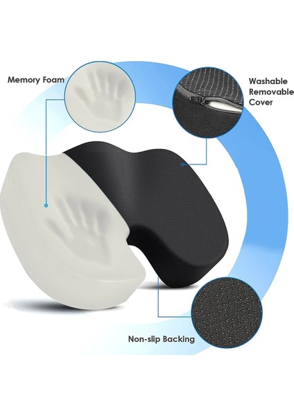 2-Gül Kırmızı Seyahat Kuyruk Sokumu Koltuk Minderi Bellek Köpük U-Şekilli Yastık Sandalye Minderi Pedi Araba Ofis Kalça Desteği Masaj Ortopedik Yastık (Yurt Dışından) indirimleri