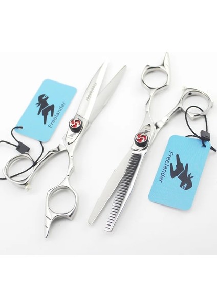 Set Yok Çanta 5.5 "japon Saç Kesme Makası Kesim Kuaför 440C Japon Kuaförlük Makas Profesyonel Berber Jileti Kenar Saç Kesimi (Yurt Dışından)