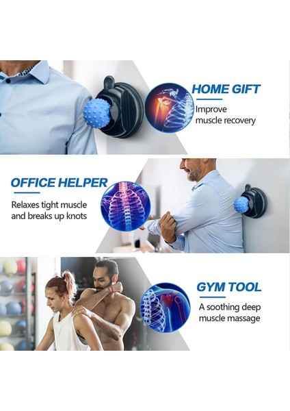 02 Tutucusuz 2'si 1 Arada Monte Edilebilir Duvar Vakum Vantuzları Masaj Tabancası Tutucusu Kendi Kendine Masaj Için Masaj Topu Rulo Derin Doku Kasları Rahatlatmak Için (Yurt Dışından) fırsatları