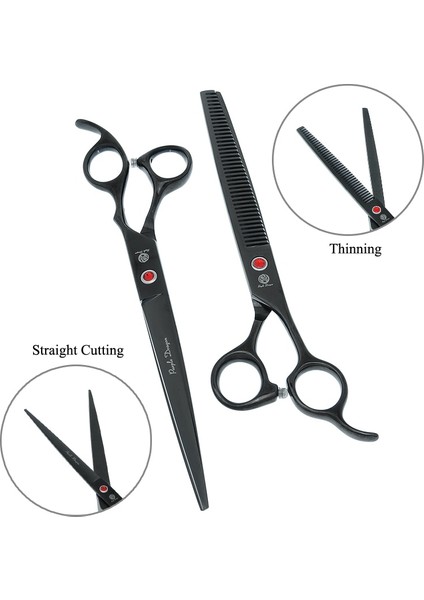 B0041B-05-80 8.0 "mor Dragan Profesyonel Pet Bakım Makası Japonya Çelik Köpek Kedi Kesme Inceltme Makas Kavisli Makaslar Clipper B0044B (Yurt Dışından) modelleri