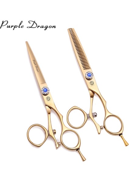 Z9019 Yin D 55N Profesyonel Kuaförlük Makas 5.5 "6" Mor Ejderha Jp 440C Döner Başparmak Saç Kesme Makas Berber Inceltme Makası Z9019 (Yurt Dışından)