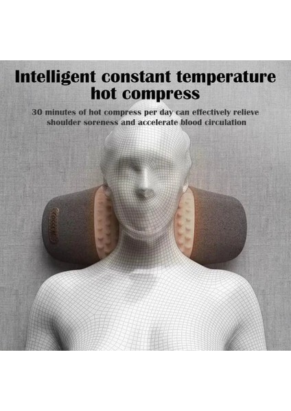 B Elektrikli Masaj Servikal Yastık Sıcak Kompres Titreşim Masajı Bellek Omurga Boyun Uyku Relax Köpük Çekiş Yastık Desteği M6Q0 (Yurt Dışından)