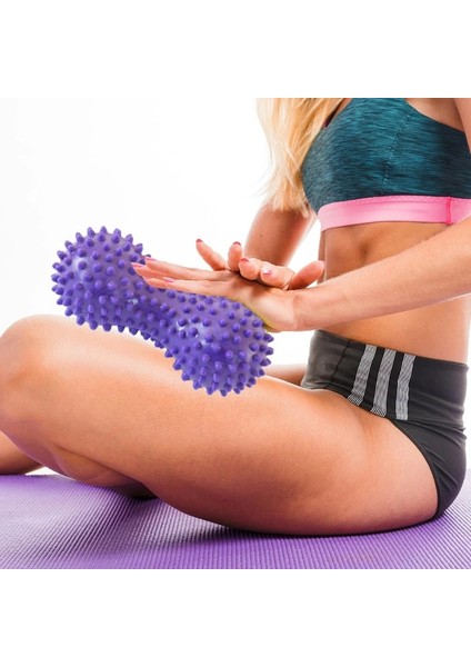 Pueple Fıstık Şekli Ayak Masaj Topu Vücut Sertliği Yoga Fitness Eğitimi Kas Gevşeme Terapisi Masaj Masaj Rulo Ayak (Yurt Dışından)