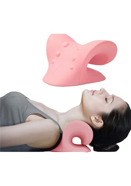 Pembe Servikal Masaj Yastığı Servikal Masaj Yerçekimi Shiatsu Boyun Omurga Düzeltme Boyun Omuz Relaxe Onarım Kas Ağrısını Rahatlatmak (Yurt Dışından)