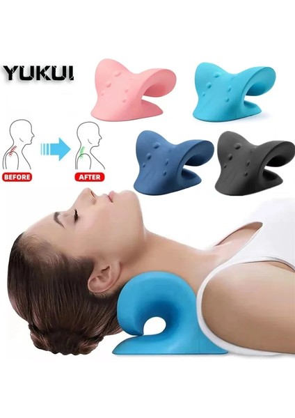 Pembe Servikal Masaj Yastığı Servikal Masaj Yerçekimi Shiatsu Boyun Omurga Düzeltme Boyun Omuz Relaxe Onarım Kas Ağrısını Rahatlatmak (Yurt Dışından)