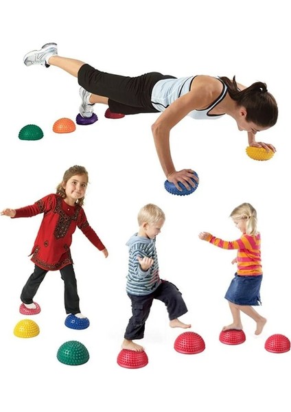 02 16 cm Yoga Topu Pvc Şişme Masaj Noktası Yarım Fit Top Denge Eğitmen Sabitleyici Gym Pilates Fitness Dengeleme Masaj Topu (Yurt Dışından) fırsatları