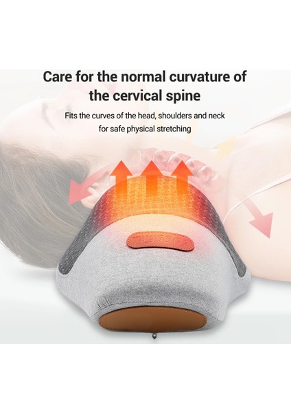 Gri Isıtma Boyun Masaj Yastığı Kayropraktik Sedye Titreşim Çekiş Oksipital Ortopedik Uyku Omuz Ağrısı Relax Bellek Köpük (Yurt Dışından) fiyatları