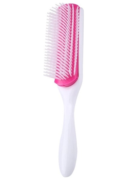 Beyaz 9 Satırlar Şekillendirici Saç Fırçası Düz Kıvırcık Saç Dolaşık Açıcı Tarak Salon Fırçası (Yurt Dışından)