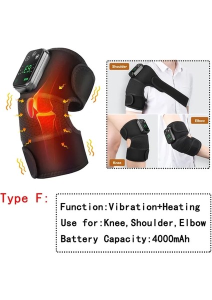 1 Adet-Titreşim Isı Eletric Diz Sıcaklığı Masaj Bacak Eklemi Isıtma Titreşim Masajı Dirsek Omuz Desteği Artrit Fizyoterapi Dizlik (Yurt Dışından)
