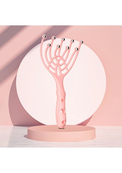 Pembe Dokuz Pençe Kafa Masaj Kafa Rahatlama Masaj Ahtapot Şekli Saç Derisi Relax Spa Derin Masaj Dokuz Boncuk Tasarım Masaj Tarağı Sağlık (Yurt Dışından)