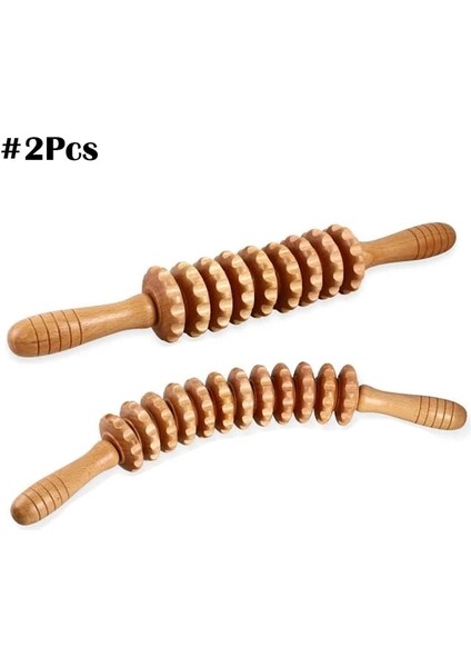 2 Adet Premium Ahşap Terapi Masaj Aletleri Lenfatik Drenaj Masajı Maderoterapia Kiti Ahşap Masaj Rulo Sopa Vücut Şekillendirici (Yurt Dışından)