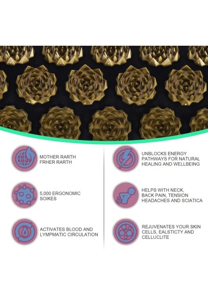 Sarı Set (3 Parça) 3 Adet Masaj Vücut Aplikatörü Akupunktur Yoga Minderi Sensi Pilates Mat Iğneli Ayak Masajı Yastık Spor Boyun Bel Için (Yurt Dışından)