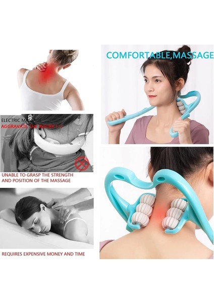 Mavi 6 Top Rulo Servikal Omurga Masajı Rulo Sırt Masajı Manuel Yorgunluğu Gidermek Için Kullanın Omuz Boyun Enstrüman Lomber Yoğurma Ev (Yurt Dışından)