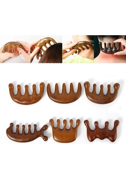 Kafa Meridyen Masaj Tarak Sandal Ağacı Dört/beş Geniş Diş Tarağı Akupunktur Tedavisi Kan Dolaşımı Anti-Statik Pürüzsüz Saç (Yurt Dışından) modelleri