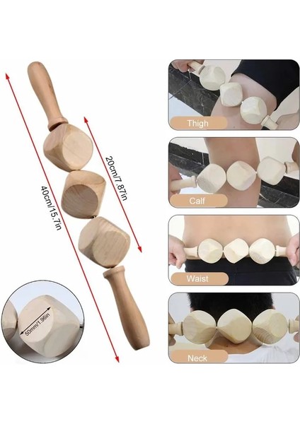 1 Adet - Tip 3 Ahşap Terapi Masaj Aletleri, Ahşap Gua Sha Anti Selülit Masaj Silindiri Aracı, El Selülit Blasters Küp Masajı (Yurt Dışından)