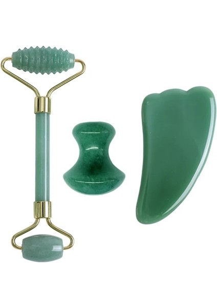 B Tipi Doğal Yeşim Yüz Masajı Rulosu Guaj Kazıyıcı Seti Aventurin Guaj Taşı Yüz Masajı Masajı Gua Sha Kazıyıcı Yüz Masajı (Yurt Dışından)