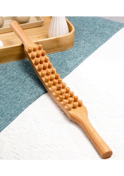 1 Adet 36 Boncuk Doğal Ahşap Kazıma Masaj Sopası Geri Bel Bacak Vücut Meridyen Gua Sha Spa Terapi Anti Selülit Gevşeme Aracı (Yurt Dışından)