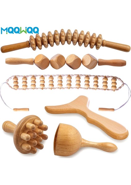 3 Adet Ahşap Terapi Masajı Lenfatik Drenaj Anti Selülit Maderoterapia Kiti-Vücut Şekillendirme, Göbek Bel Kas Masajı Relax (Yurt Dışından)