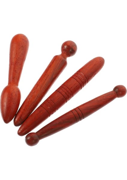 Gösterildiği Gibi 4 Adet Derin Doku Aracı El Masajı Ahşap Tetik Sopa El Aletleri Sopa Katı Ahşap Tay Akupunktur Kalemi (Yurt Dışından)