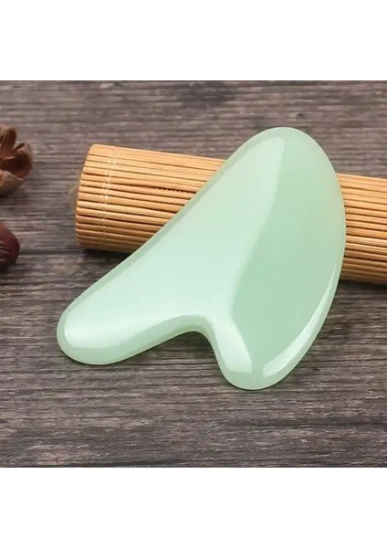 Açık Yeşil Yeşim Yüz Masajı Gua Sha Doğal Reçine Bianstone Yeşim Gua Sha Vücut Masajı Kazıyıcı Guaj Kazıyıcı Güzellik Sağlık Guasha Kurulu (Yurt Dışından)