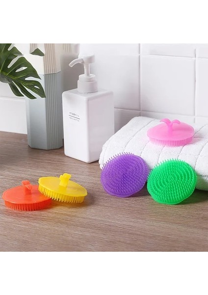 Rastgele 1 Adet Silikon Şampuan Fırçası El Vücut Saç Derisi Masaj Fırçası Saç Yıkama Tarak Duş Fırçası Banyo Spa Meridyen Masaj Fırçası (Yurt Dışından)