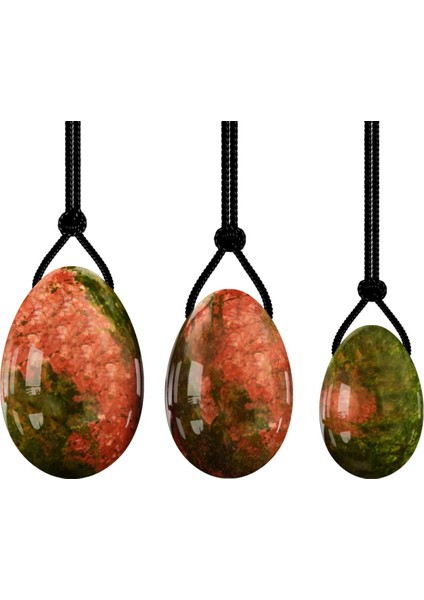 Yumurta-Değnek Hiçbir Kutu Unakite Yoni Yumurta Masajı Ben Wa Topu Yoni Değnek Kadınlar Için Pelvik Taban Kas Kegel Egzersiz Doğal Yeşim Taşı Yoni Yumurta Seti (Yurt Dışından)