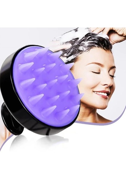 Siyah Silikon Şampuan Saç Derisi Saç Masajı Kafa Vücut Saç Derisi Masaj Fırçası Tarak Saç Yıkama Tarağı Duş Fırçası Banyo Spa Masaj Fırçası (Yurt Dışından)